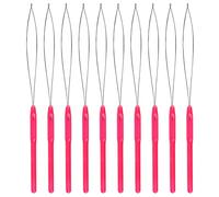 SAVITA 10 Pièces Enfile-Aiguille de Boucle d'Extension de Cheveux Dispositif de Perle de Crochet de Traction Kit d'Extensions de Cheveux Micro Links Pour Accessoire d'Outils de Coiffure (Magenta)