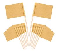 SAVITA 100 pcs Drapeaux Kraft Cure Dents, Marron Mini Étiquettes Alimentaires Drapeaux pour Fêtes Décoration de Cupcake Étiquette de Fromage Salade de Fruits