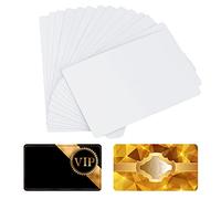 SAVITA 100 Pièces 0,22mm Épaisseur Cartes Visite Métal à Sublimation Imprimables Vierges pour Cadeaux Promotion Bureau Personnaliser Membre VIP Business Trade(86x54x0.22mm), Blanc