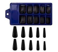 SAVITA 100 Pièces Appui Long Sur Les Ongles Faux Ongles Artificiels en Acrylique Faux Ongles à Couverture Complète pour l'Art Des Ongles Fournitures de Salon de Manucure (Noir)