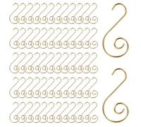 SAVITA 100 Pièces Crochets S de Noël, Crochets de Décoration de Noël avec Boîte de Rangement Petits Crochets Métallique pour Accrocher des Ornements d'arbre de Noël Décorations de Festival (Or)