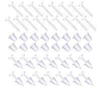 SAVITA 100pcs Boucles D'oreilles Transparentes, Plastique Poste Remplacements Épingles D'oreille Transparentes et Dos de Boucle D'oreille pour Hommes Femmes, 3mm(50 Paires)