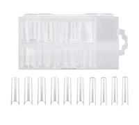 SAVITA 100pcs C Curve Nail Tips u Curved Square Shape French False Nail Tips Avec Boîte Pour Salons De Manucure Et Bricolage Nail Art 10 Tailles (Transparent)
