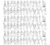 SAVITA 104 Pièces ABC Lettre Charmes Mini Majuscule Alphabet A-Z Alliage de Zinc Bracelet Collier Pendentifs pour la Fabrication de Bijoux à Bricoler Soi-Même