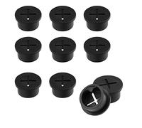 Savita 10pcs 25mm Couvercle de Filetage de Câble, Caoutchouc Passage de Cable Bureau Organisateur de Câbles Style Creux en Croix Supports de Fil pour Bureau Maison École Ordinateur (Noir)