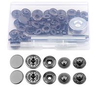 SAVITA 12 Ensembles Boutons Pression Cuir Kit de Fermetures à Pression en Cuir avec 4 Outils D'installation Boutons Pression Robustes Bouton Pression pour Vêtements Jeans Ceinture Tissu, 15 mm