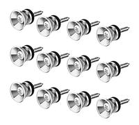 SAVITA 12 Pièces 2.3x1.2cm Bouton de Sangle de Guitare avec Vis Kit, Solide Métal Serrures Goupilles d'Extrémité de Guitare pour Acoustique Électrique Classique Guitare, Basse, Ukulélé (Argent)