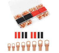 SAVITA 120 Pièces Cosse Electrique, 4/6/8/10/12 AWG Comprenant 60 Pièces Cosses Electriques et 60 Gaine Thermorétractable Câble Demarreur de Batterie pour Sertissage de Fil Électrique