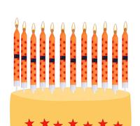 SAVITA 12pcs Bougies d'Anniversaire Thème Anime, Jaunes et Rouges Motif Étoiles Bougies Gâteau Décoration de Cupcakes pour Garçon et Mari Décoration de Fête sur le Thème du Dessin Animé