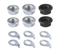 SAVITA 12pcs Ecrou a Embase et Rondelle de Sécurité de Vélo, Acier au Carbone M8/M9,5/M10 Écrous de Roue de Vélo pour Moyeu Accessoires de Vélo pour Avant et Arrière VTT Essieu de Roue