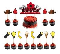 SAVITA 13pcs Ensemble de Décorations pour Gâteau d'Anniversaire Effrayant, Motif Forêt et Fleurs Décoration Gâteau d'Anniversaire Idéal pour Fêtes d'Halloween