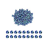 SAVITA 150 Pièces Bleu Perles de Mauvais Oil Perles d'Espacement de Globe Oculaire Résine Perles Faites à Main Breloques pour Bracelets à Bricoler Soi-Même Collier Fabrication de Bijoux (8mm)