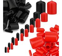 Savita 160 Pièces Vis Filetage Protecteur, Noir et Rouge Couvre Boulons, Capuchon Extrémité Rond?Embout en Caoutchouc en 9 Tailles (de 2 mm à 20 mm)