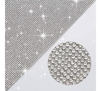 SAVITA 19440 pièces / 2 Feuilles Autocollant de Strass de Cristal de Bling, Autocollants de Strass Auto-adhésifs pour la décoration de Téléphone de Voiture de Bricolage, 20 x 24 cm (Argent)