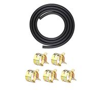 SAVITA 1m Ø 4mm Kit de Tuyau de Carburant Conduite Moto Durite Essence avec 5 Pièces Collier de Serrage Tuyau D'essence Trousse à Outils pour Moteur Voiture Tracteur Petits Moteurs
