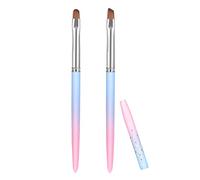 SAVITA 2 Pièces Ensemble de Pinceaux à Ongles, Pinceaux à Ongles avec Tête Ronde et Coudée Outils de Peinture pour Stylo pour la Conception de Nail Art et Nettoyage des Erreurs de Polissage