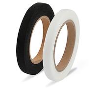 SAVITA 2 Rouleaux 50 m de Bande d'Ourlet, Ruban Adhésif Thermocollant Sans Couture pour Ourler des Vêtements Cassés, Pantalons, Jeans, Jupes (Noir et Blanc, 1 cm de Large)