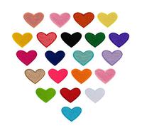 SAVITA 20 Pièces Patch Thermocollant Mini Écusson Thermocollant Mini Patchs Coeur Colorés pour Embellissements Et Réparation De Vêtement