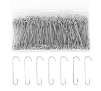 SAVITA 200 Pièces de Crochets d'Ornement, 6x1,3cm Crochets d'Ornement d'Arbre de Noël en Forme de C avec Boîte de Rangement Crochets en Métal Pliables pour la Décoration de Noël (Argent)