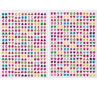 SAVITA 2000+ Strass Autocollants Oreille 3D Glitter Sparkle Crystal Stickers pour Enfant Plusieurs Couleurs et Formes(4 Planches)