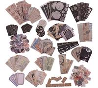 SAVITA 200pcs Autocollants Scrapbooking Retro, 80pcs Translucides Vintage Autocollants Esthétiques 120pcs Mat Rétro Papier à Lettre, Autocollants Décoratifs pour Scrapbooking Journalisation DIY