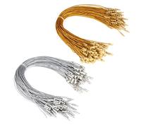 Savita 200pcs Cintres d'Ornements de Noël, Prédécoupée Métallique Cordes de Verrouillage à Pression pour Arbre et Fournitures de Fête (Or et Argent)