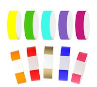 SAVITA 200pcs Coloré Bracelets en Papier, Résistant à la Déchirure Coloré Bracelet Néon Imperméable Bracelets Jetables Pour Événements Fêtes (10 Couleurs)