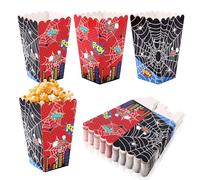 SAVITA 24pcs Boîtes à Popcorn, 12x7x5cm Motif Dessin Animé Rouge et Noir Contenants Créatifs Fournitures de Fête sur Le Thème Du Jeu pour Bonbons Snacks Cinéma Maison
