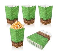 SAVITA 24pcs Boîtes à Popcorn, 12x7x5cm Vert et Marron Thème Mineur Fournitures Créatives pour Fêtes de Mineurs Bonbons Snacks pour Cinéma Maison