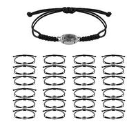 SAVITA 24pcs Bracelet Rugby, Bracelet à Breloques Réglable Bracelet Homme Corde Rugby Bracelet Tressée avec Pendentif de Rugby pour Adolescentes Hommes Femmes Joueurs D'équipe