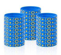 SAVITA 24pcs Bracelets en Silicone Bleus Thème Hérisson, Bracelets Personnages Jeux Vidéo Anneaux Dorés et Diamants Cadeaux Fête Thème du Dessin Animé pour Décorations et Événements D'anniversaire