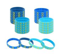 SAVITA 24pcs Bracelets en Silicone, Bracelets Bleus à Motifs de Personnages Cartoon Accessoires Décoration Fête Amusants et Tendance pour Fournitures D'anniversaire