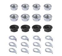 SAVITA 24pcs Ecrou a Embase et Rondelle de Sécurité de Vélo, Acier au Carbone M8/M9,5/M10 Écrous de Roue de Vélo pour Moyeu Accessoires de Vélo pour Avant et Arrière VTT Essieu de Roue