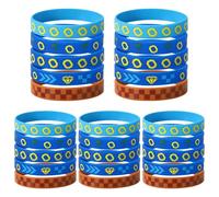 SAVITA 25 Bracelets en Silicone à Anneaux Bleus, Réutilisables Motif Dessin Animé pour Fête D'anniversaire D'enfant (5 Styles)