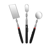 SAVITA 3 Pièces Miroirs D'inspection Télescopiques, Rétractables Kit de Miroir D'inspection Outil D'observation pour L'inspection Véhicules Observation Cils Cavité Buccale (Carrée, Ronde et Ovale)