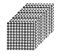 SAVITA 30 Feuilles Autocollants Chiffres Ronds 1-100, Vinyle Auto-Adhésif Numero Autocollant Etiquettes Chiffre pour Marquer des Boîtes Bacs à Bouteilles Maison Cuisine Bureau Scolaires (Blanc, Noir)