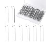 SAVITA 30 Pièces Épingles à Coudre en Forme de u, Fourche d'Artisanat Acier Inoxydable Double Blocage Droites pour la Couture (1,78 inch Long) Argenté S D18009