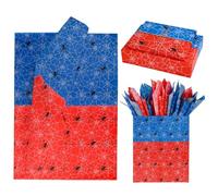 SAVITA 30pcs Feuilles de Papier Cadeau Motif Dessin Animé, Feuilles de Papier Soie Bleu et Rouge Pliables et Épaisses pour Fête d'Anniversaire Baby Shower Bricolage