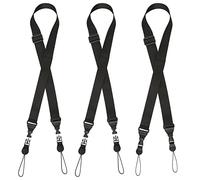 SAVITA 3pcs Bandoulière Réglable, Lanière de Cou de Remplacement en Nylon pour Tablette Sacoche Ordinateur Portable Porte-Documents Appareil Photo (Noir)