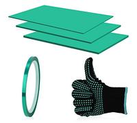 SAVITA 3pcs Silicone Mug Wrap, Sublimation Wrap en Silicone en 3 Épaisseurs avec Ruban et Gant Résistants à la Chaleur Compatibles avec la Presse à Mug Cricut (Vert)