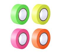 SAVITA 4 Pièces 2,5 cm x 30 m Ruban de Marquage Fluorescent Non-adhésif, de Signalisation et d'Arpenteur au Néon Polyvalent pour la Maison et Le Lieu de Travail