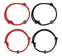 Savita 4 Pièces Bracelet Brise-Vitre de Voiture, Dragonne avec Perle en Carbure de Tungstène Outil d'Évacuation d'urgence Brise-Vitre de Sécurité Automobile (2 Noirs, 2 Rouges)
