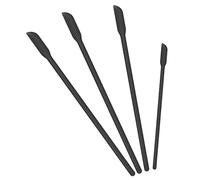 SAVITA 4 Pièces Ensemble de Mini Spatule Plastique, Multifonctionnel Petite Spatule en Silicone Grattoir de Cuisine pour Maquillage Cosmétiques Pots Fins Bouteilles Fines Boîte Étroite (Noir)