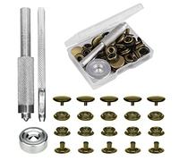 SAVITA 43 Pièces Kit de Boutons-Pression avec Base Setter Poinçonnage Creux Boutons Pressions Metalliques 15mm pour Vêtements Sans Couture Snap Button Boutons-Pression pour Cuir Vestes Jeans