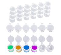 SAVITA 5 Bandes / 30 Pots de Peinture, 15ml Contenants de Peinture avec Couvercles en Plastique Transparent pour Les Festivals d'art et Les Cours De Peinture