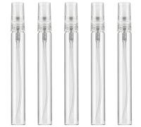 SAVITA 5 Pièces 10 Ml Gazon Parfum Flacon Vaporisateur Transparent Atomiseur Rechargeable Petits Contenants De Liquide Vides à Brume Fine Pour Huiles Essentielles