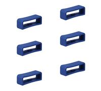 SAVITA 6 Pièces Boucle de Bracelet de Montre, Anneau de Fixation de Bracelet de Montre en Silicone pour Bande de Montre Intelligente Remplacement (20mm, Bleu Foncé)