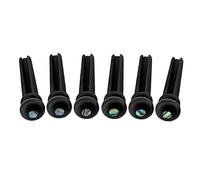 SAVITA 6 Pièces Chevilles de Pont de Cordes pour Guitare en Ébène, Chevilles de Chevalet de Guitare Acoustique pour 6 et 12 Cordes Chevilles de Corde de Guitare avec Points en Abalone (Noir)