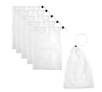 Savita 6pcs 21x31 cm Sac Filtrant Piscine, Cordon Pull-N-Lock Sac Filtrant Aquarium Fin Lisse Sac Filtrant pour Aquarium à Mailles Fines pour Piscines Étangs et Aquariums