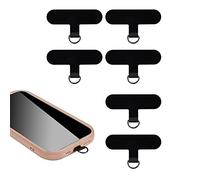 SAVITA 6pcs Patch pour Cordon de Téléphone Portable, Onglets d'attache pour Sangle de Téléphone Cordon Multifonctionnel pour la Plupart des Smartphones (Noir)